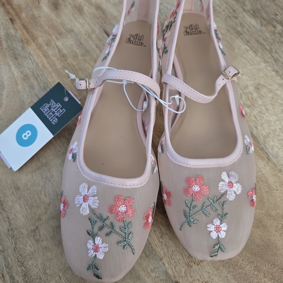 Wild Fable Pink Floral Embroidered Flats - Picture 3 of 3